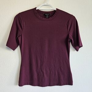 💛RW&CO. Deep Burgundy Short Sleeve Top